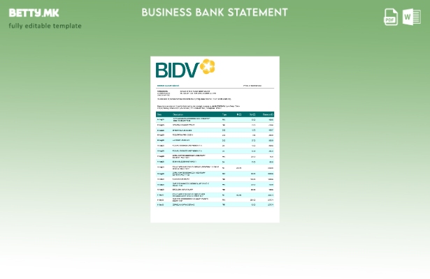 Модерен стил Банка за инвестиции и развој на Виетнам (BIDV) Деловна изјава за Wo